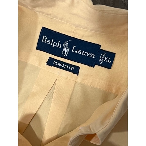 Ralph Lauren, Classic Fit, Yellow, Long Sleeve, 824-X - Picture 3 of 3
